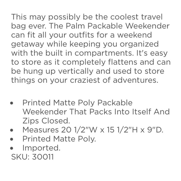 Lilly Pulitzer Palm Packable Weekender Tote Bag - Picture 2 of 10